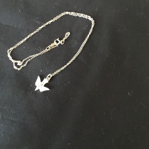 Sterling Silver Enamel Dove Necklace - Picture 9 of 9